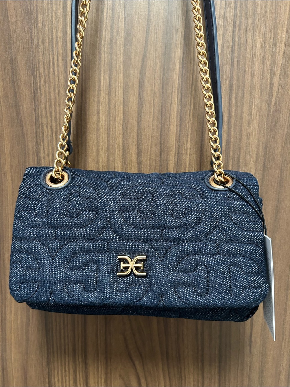 Sam Edelman Denim Shoulder/Crossbody Bag with Gold Hardware